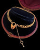 ANTIQUE FRENCH 18CT GOLD REEDED CURB WITH PADLOCK & KEY