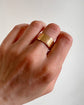 SUPER WIDE 18CT GOLD ANTIQUE CIGAR BAND RING
