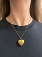 19TH CENTURY LARGE 18CT GOLD PUFFY HEART PENDANT