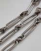 ANTIQUE SILVER PAPERCLIP & LOVERS KNOT CHAIN
