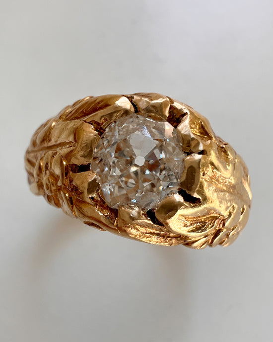 ART NOUVEAU 18CT GOLD & DIAMOND RING