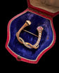 19TH CENTURY DIAMOND & RUBY DOUBLE HORSESHOE NAIL BROOCH