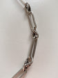 ANTIQUE SILVER PAPERCLIP & LOVERS KNOT CHAIN