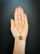 GEORGIAN GOLD & CORAL HAND & HEART PENDANT