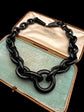 VICTORIAN CHUNKY WHITBY JET CHAIN NECKLACE