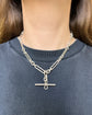 VICTORIAN CHUNKY SILVER PAPERCLIP CHAIN WITH REMOVABLE T-BAR