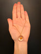 VICTORIAN ROCK CRYSTAL DOME LOCKET WITH DIAMOND & CORAL CENTRE
