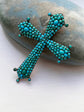 For Chryssa 19TH CENTURY FRENCH PAVÉ TURQUOISE CROSS PENDANT