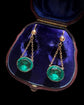 EARLY 19TH CENTURY GREEN PASTE EARRINGS