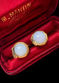 ANTIQUE 15CT GOLD SNAKE & OPALINE EARRINGS