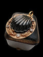 19TH CENTURY DIAMOND & BANDED AGATE SHELL PENDANT