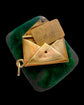 ANTIQUE 18CT GOLD & DIAMOND ENVELOPE AND LETTER PENDANT