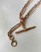 VICTORIAN 15CT GOLD PAPERCLIP LINK ALBERT CHAIN