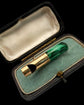 VICTORIAN 15CT GOLD & MALACHITE WHISTLE PENDANT