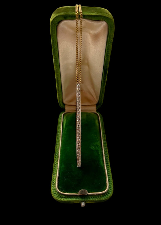 ANTIQUE OLD CUT DIAMOND BAR PENDANT