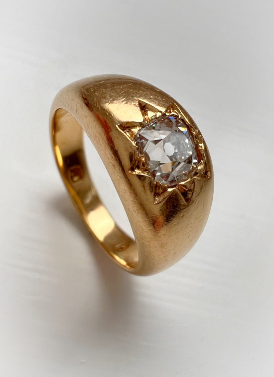 VICTORIAN DIAMOND & 18CT GOLD GYPSY RING
