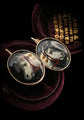 VICTORIAN PRINTED GLASS PONY EARRINGS