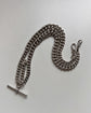 HEAVY ANTIQUE SILVER CURB ALBERT CHAIN WITH TBAR