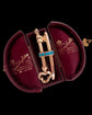 ANTIQUE 15CT GOLD & TURQUOISE KEY BANGLE