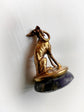 EARLY 19TH CENTURY 18CT GOLD & LAPIS DOG FOB PENDANT