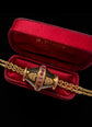 19TH CENTURY RUBY & ENAMEL 18CT GOLD SLIDER PENDANT