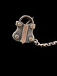 19TH CENTURY SILVER PADLOCK & KEY BROOCH
