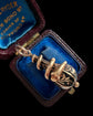VICTORIAN 15CT COILED SNAKE & ENEMAL DROP PENDANT