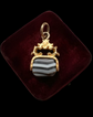 19TH CENTURY STRIPED AGATE SPINNER PENDANT