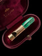 VICTORIAN 15CT GOLD & MALACHITE WHISTLE PENDANT