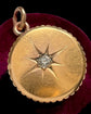 ANTIQUE DIAMOND SET 15CT GOLD DISC PENDANT
