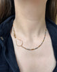 ANTIQUE BI-COLOUR 18CT GOLD & PLATINUM TROMBONE CHAIN