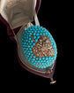 VICTORIAN DIAMOND LEAF & PAVÉ TURQUOISE BOMBE PENDANT