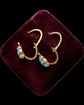 ANTIQUE TURQUOISE & PEARL FLOWER EARRINGS