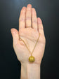 ARCHEOLOGICAL REVIVAL 15CT GOLD & GEM SET SPHERE PENDANT