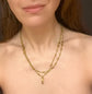 18CT FRENCH SAUTOIR FANCY LINK GAURD CHAIN