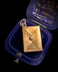 ANTIQUE 18CT GOLD & DIAMOND ENVELOPE AND LETTER PENDANT