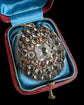 19TH CENTURY OVAL PASTE & SILVER GILT PENDANT