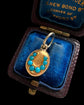VICTORIAN 15CT GOLD & TURQUOISE MINI HORSESHOE PENDANT