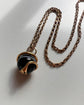 VICTORIAN 15CT GOLD COILD SNAKE & AGATE PENDANT
