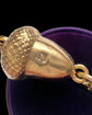 ANTIQUE 9CT GOLD ACORN & DOG CLIP CHAIN EXTENDER / BAIL