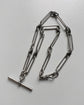 VICTORIAN SILVER PAPERCLIP & LOVERS KNOT ALBERT CHAIN