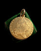 ANTIQUE BLUE JOHN AND 18TH CENTURY SPADE GUINEA LOCKET PENDANT