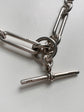 VICTORIAN SUPER CHUNKY SILVER PAPERCLIP ALBERT CHAIN