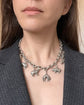 VICTORIAN ANIMAL CHARM CHUNKY SILVER NECKLACE