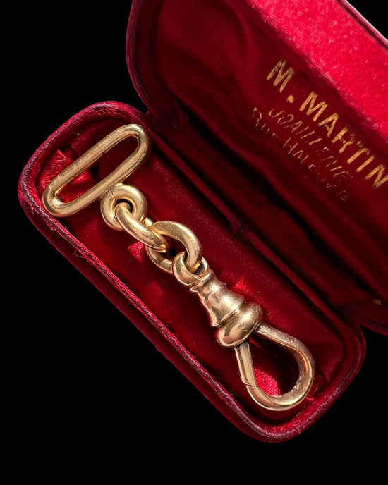 ANTIQUE 18CT GOLD CHUNKY DOG CLIP AND EXTENDER CHAIN