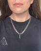 ANTIQUE SILVER REEDED PAPERCLIP GUARD CHAIN