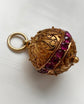19TH CENTURY FRENCH 18CT GOLD & RUBY SPHERE PENDANT