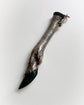 VICTORIAN SILVER & BLOODSTONE STAG LEG PENDANT
