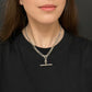 SILVER TWIST PAPERCLIP ALBERT CHAIN WITH TBAR