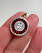 VINTAGE DOUBLE SIDED ROULETTE & PLAYING CARD DISC PENDANT